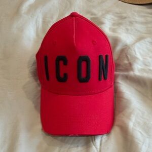DSQUARED2 Red Cap with Black Lettering